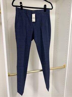 Banana Republic Slim Fit Blue Plaid Dress Pants